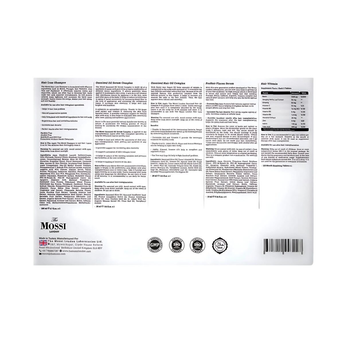 The Mossi London 6-Month Flacon Plus Hair Set | Full Post-Transplant Regrowth Program - Turkish Beauty & Care | Oriento